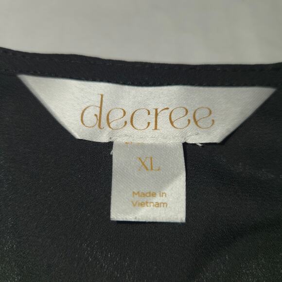 Decree Women XL Romper Shorts Black Pockets Flowy Casual Goth Witchy Whimsigoth - Picture 2 of 16